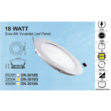 18W Sıva Altı Yuvarlak Led Panel