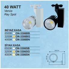 10en 40w Siyah Kasa Döküm Kasa Ray Spot 