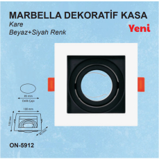 Marbella Dekoratif Kasa Kare Beyaz + Siyah Renk