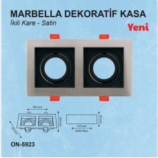 Marbella İkili Dekoratif Kasa Kare Satin + Siyah Renk